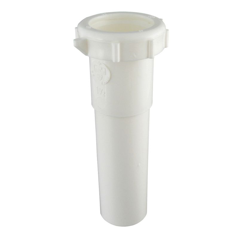 Plumb Pak PP55-2W Pipe Extension Tube, 1-1/2 in, 6 in L, Slip Joint, Polypropylene, White White
