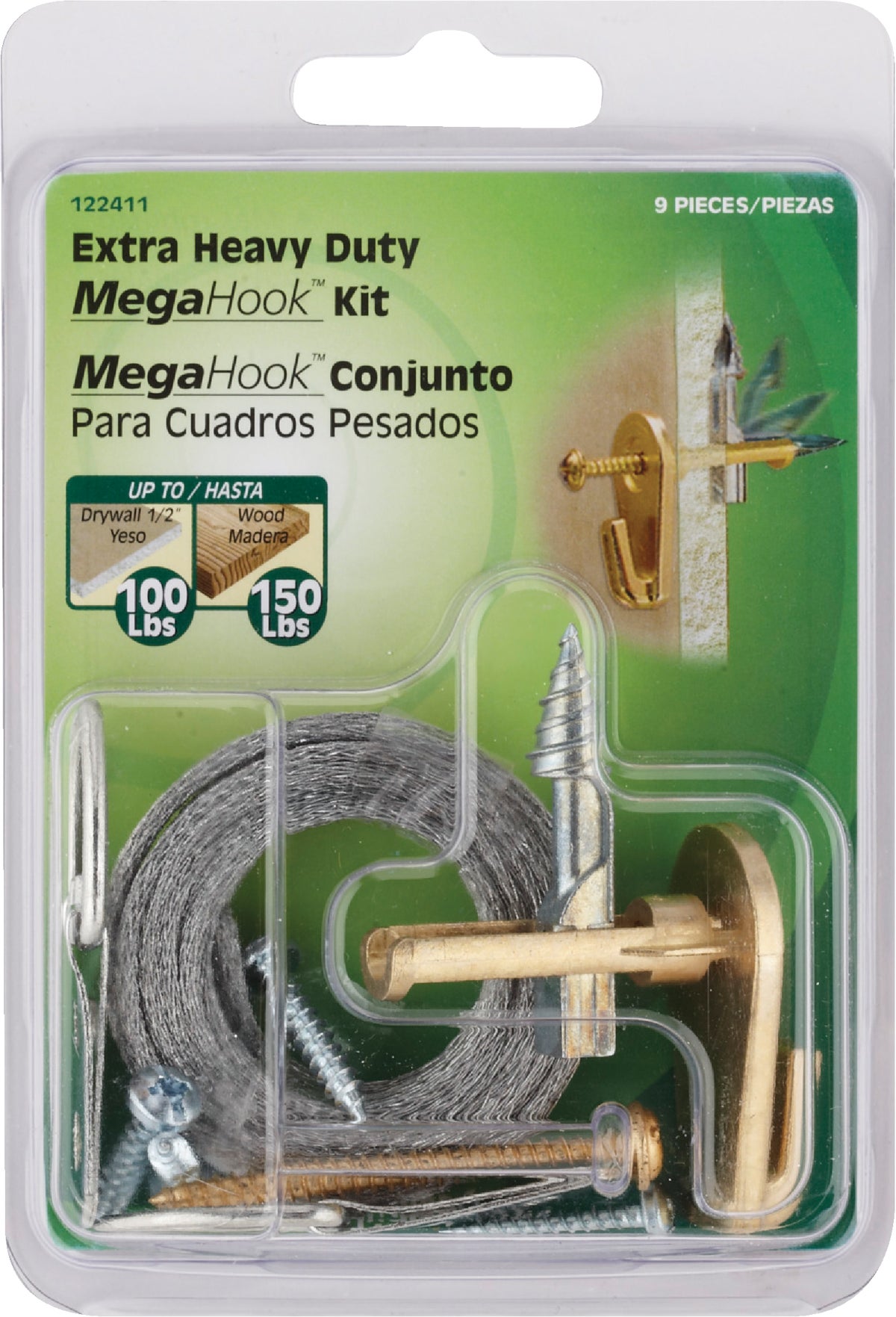 Hillman Mega Hook, Heavy-Duty, Brass, Large, 100-Lb.