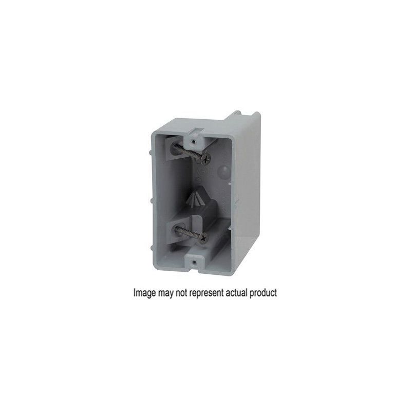 Smart Box MSB2G Device Box, 2 -Gang, 4 -Knockout, 1/2 in Knockout, PVC, Gray, Wall Mounting Gray