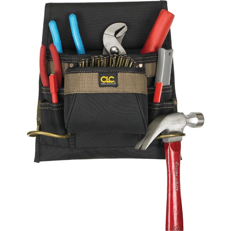 CLC 8-Pocket Nail &amp; Tool Bag Black/Brown