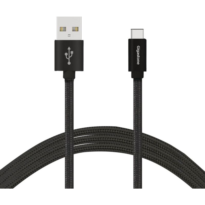 Gigastone USB-A to Type-C Charging &amp; Sync Cable Black