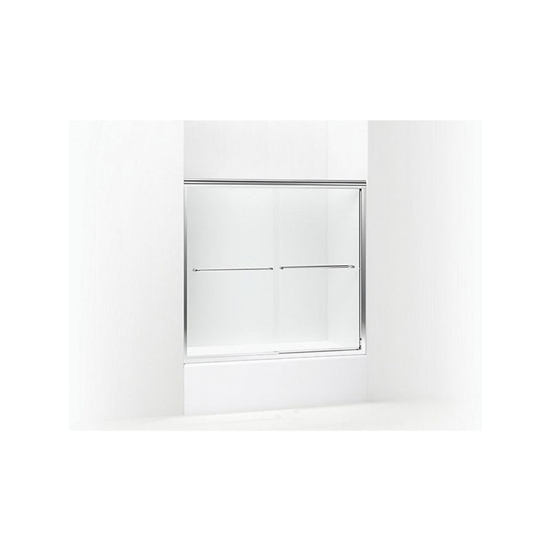 Sterling Finesse Series 5425-59S-G05 Bath Door, Frameless Frame, Aluminum Frame, Clear Glass, Tempered Glass Silver
