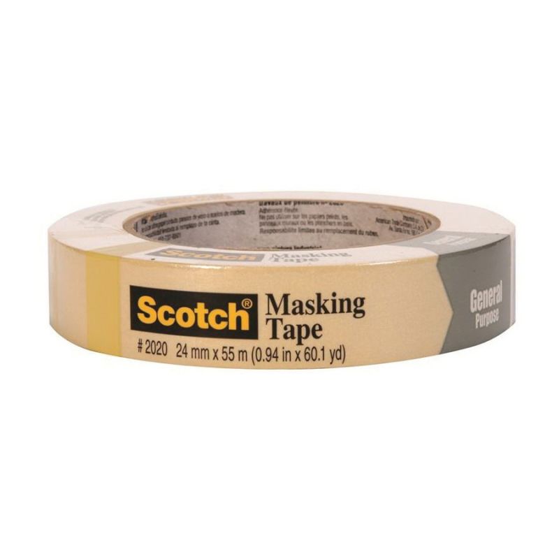 Scotch 2020-24U-F Masking Tape, 55 m L, 24 mm W, Tan Tan