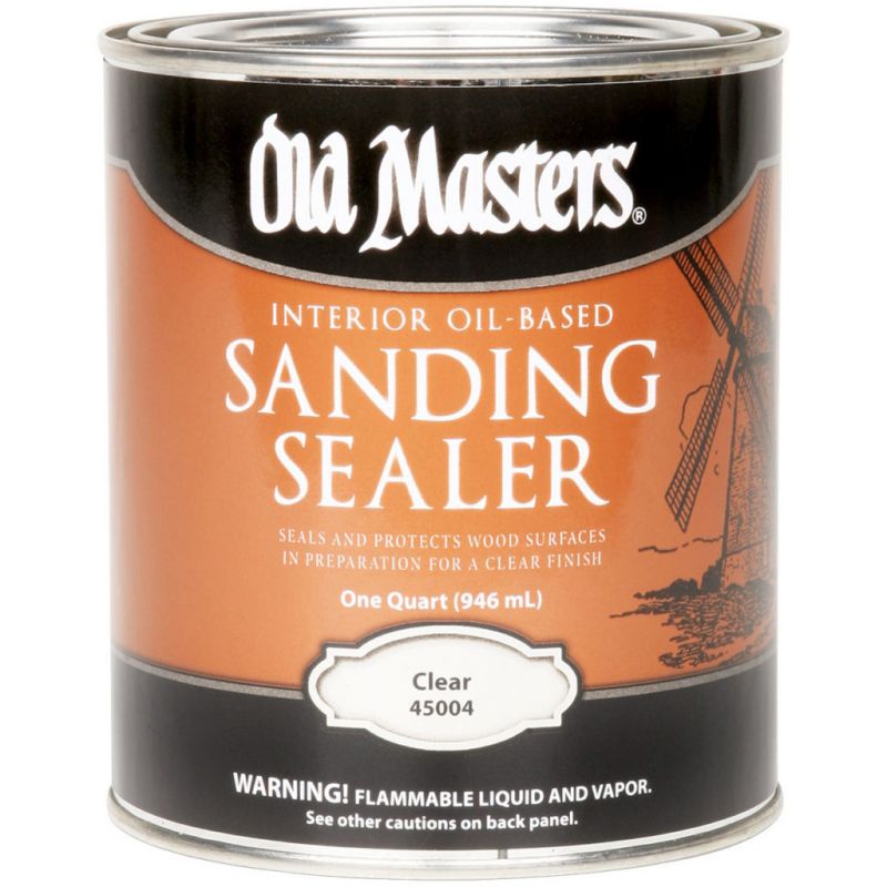 Old Masters 45004 Sanding Sealer, Clear, Liquid, 1 qt, Canister Clear