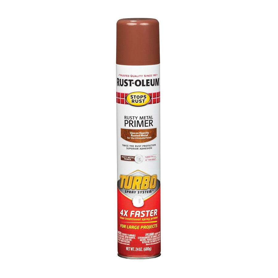 Buy Rust-Oleum Stops Rust 353346 Primer with Turbo Spray System, Rusty  Metal Red, 24 oz Rusty Metal Red