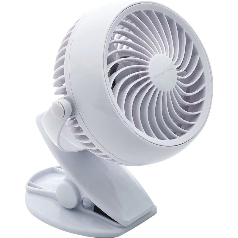 Denali Aire Rechargeable USB Clip-On Fan White