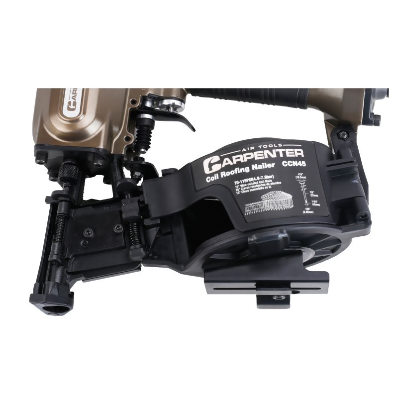 Carpenter Air Tools CCN45 Coil Roofing Nailer, 120 Magazine, Coil Collation, 0.12 in Dia x 7/8 to 1-3/4 in L Fastener
