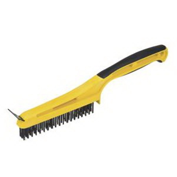 Hyde Tools 46804 Flexible Nylon Stripping Brush with Plastic Scraper and  1-1/8-Inch x 2-1/4-Inch Brush Area