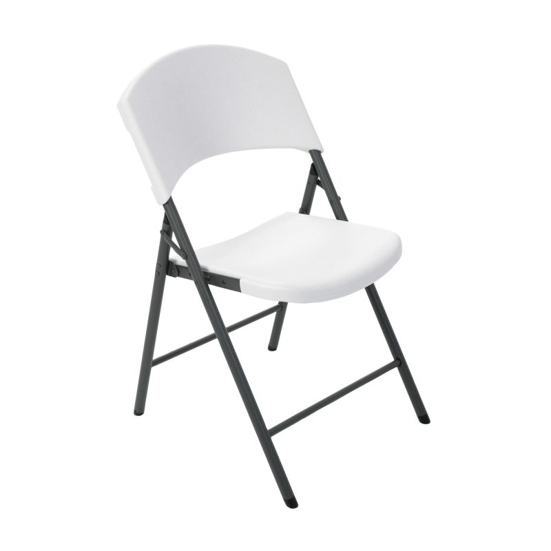 Lifetime Products 2810 Folding Chair, Steel Frame, Polyethylene Tabletop, Gray/White Gray/White