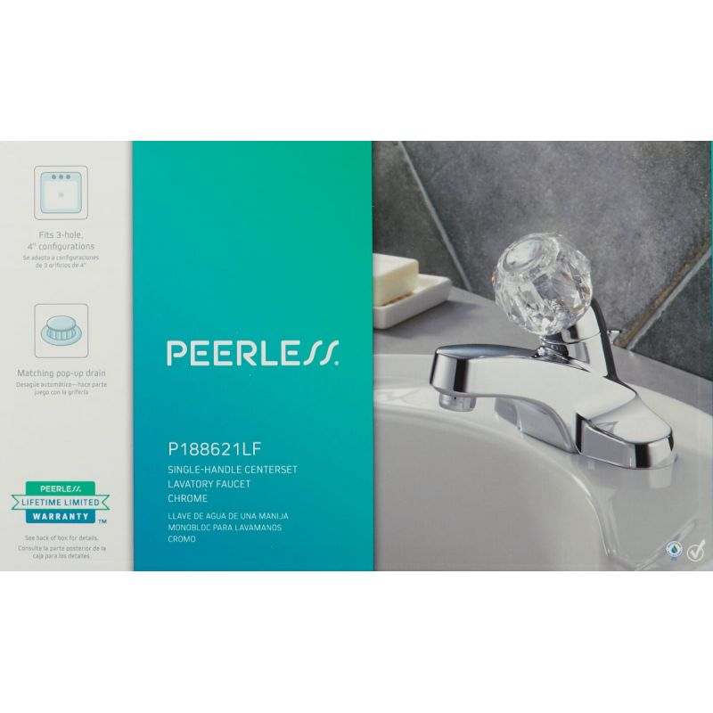 Peerless 1-Handle 4 In. Centerset Bathroom Faucet with Pop-Up