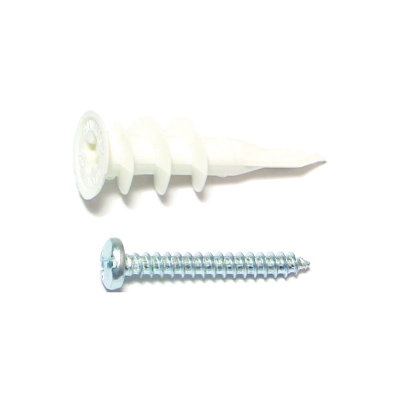 Midwest Fastener 10421 Wall Anchor with Screw, #8 Thread, 1-1/4 in L, Plastic