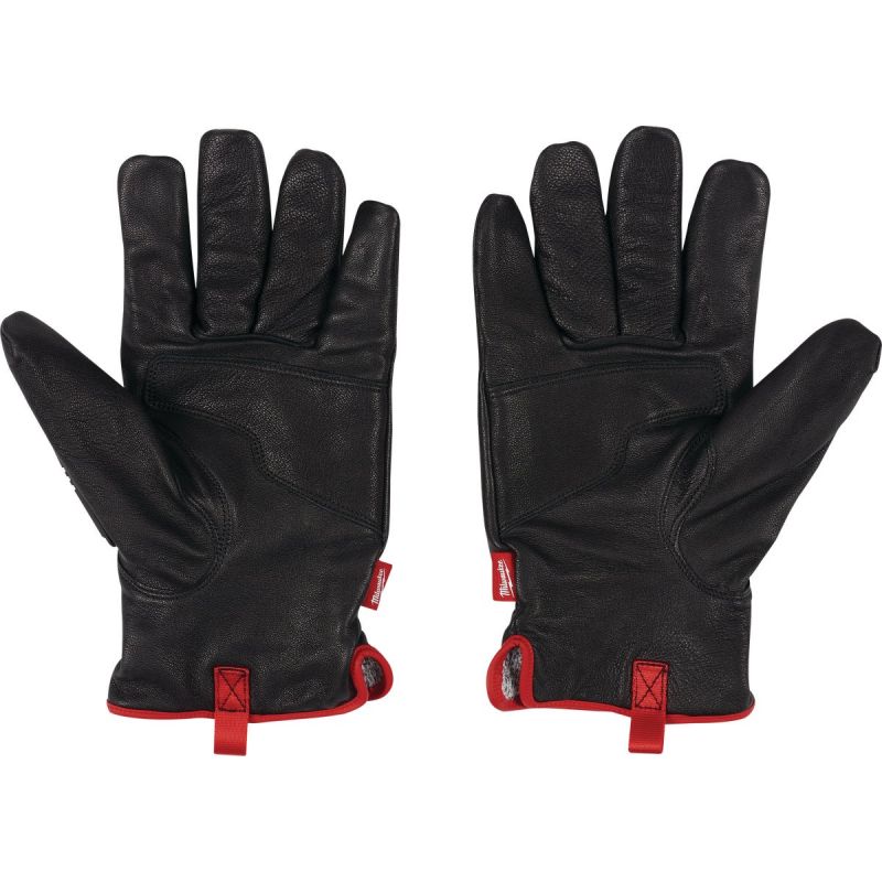 Milwaukee Impact Cut Level 5 Goatskin Leather Work Gloves L, Red &amp; Black