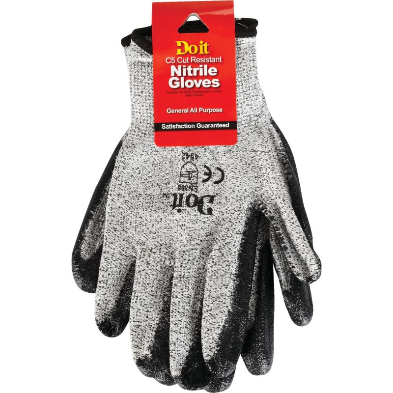 Do it Cut Resistant Nitrile Coated Glove XL, Black &amp; Gray