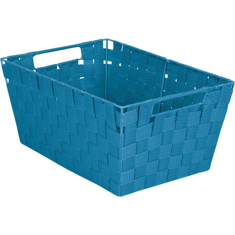 Home Impressions Woven Storage Basket With Handles Blue
