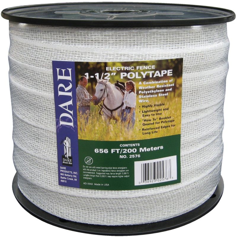 Dare Electric Fence Poly Tape White