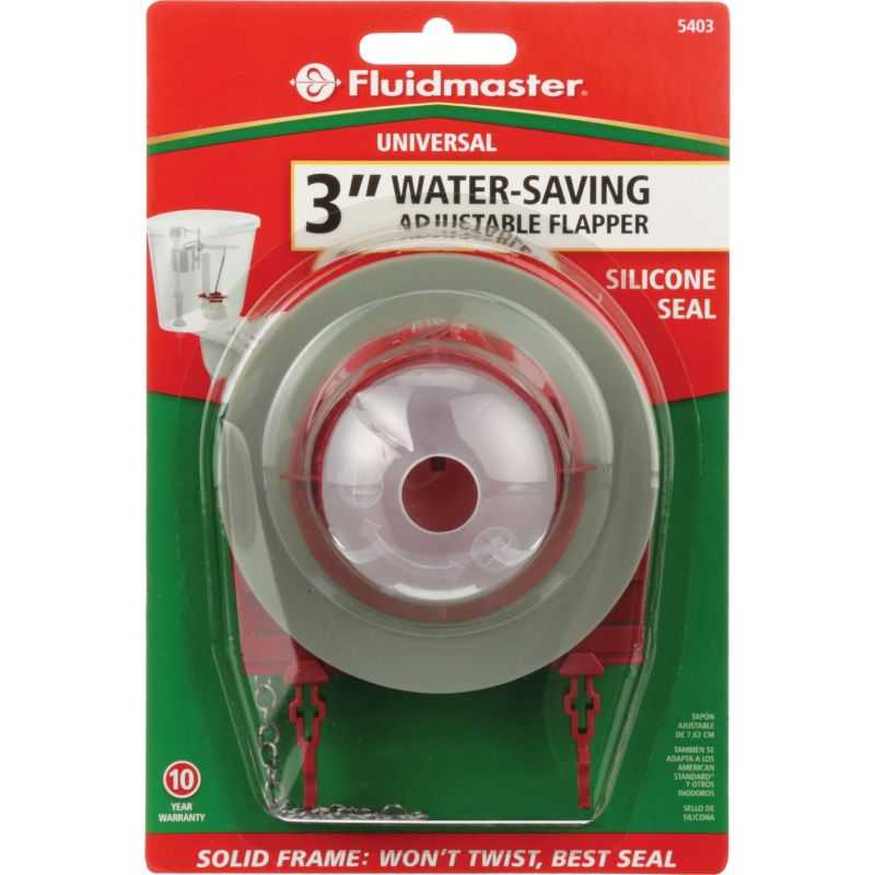 Fluidmaster Universal Water-Saving Adjustable Flapper 3 In., Red