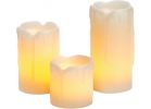 Inglow 2 In. Dia. Cream Wax Mini Pillar LED Flameless Candle Set Cream