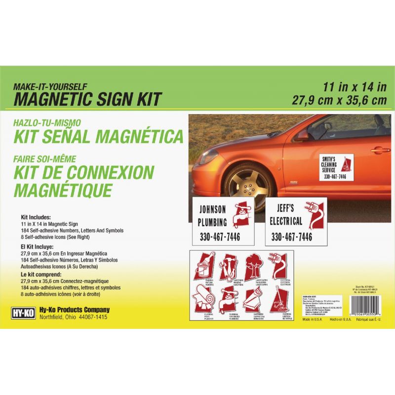 Hy-Ko Magnetic Make-It-Yourself Sign Kit Self-Adhesive Numbers/Letters/Symbols
