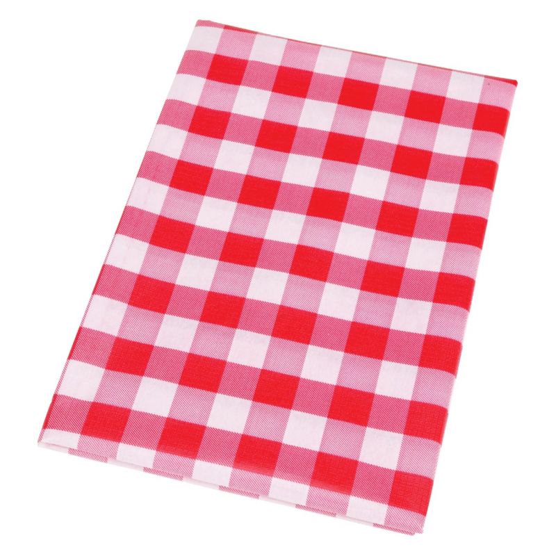 Nordic Shield Red Checker Vinyl Tablecloth