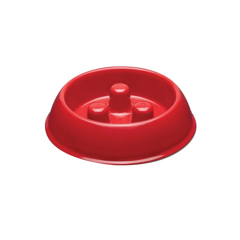 ProSelect ZX7082 14 Slow Feeder Bowl, S, 12 oz Volume, Plastic, Red S, Red