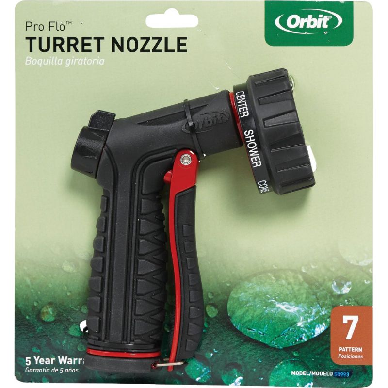 Orbit Pro Flo Front Trigger 7-Pattern Nozzle Black