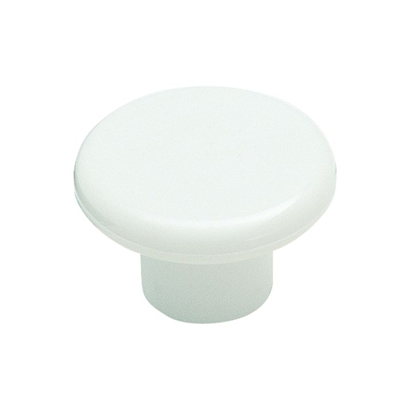 Amerock Allison Value Series BP802PW Cabinet Knob, 13/16 in Projection, Plastic 1-1/4 In, White