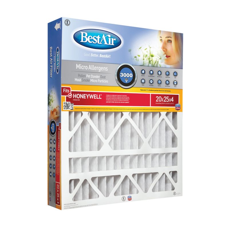BestAir HW2025-13R Air Filter, 24-5/8 in L, 19-3/4 in W, 13 MERV