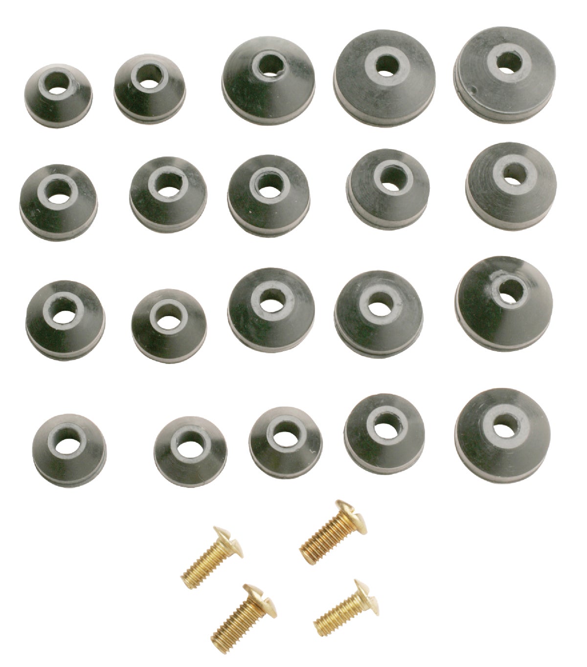 Do it Flat Faucet Washer 20 Assorted Faucet Washers & 4 Brass Screws 