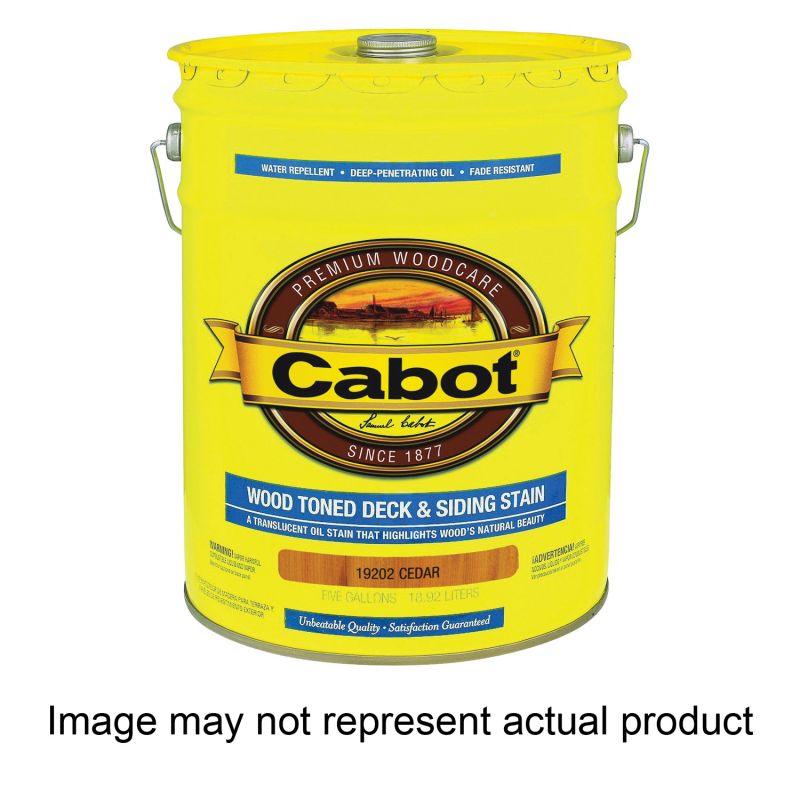 Cabot 19200 Series 140.0019202.008 Deck and Siding Stain, Cedar, Liquid, 5 gal, Can Cedar
