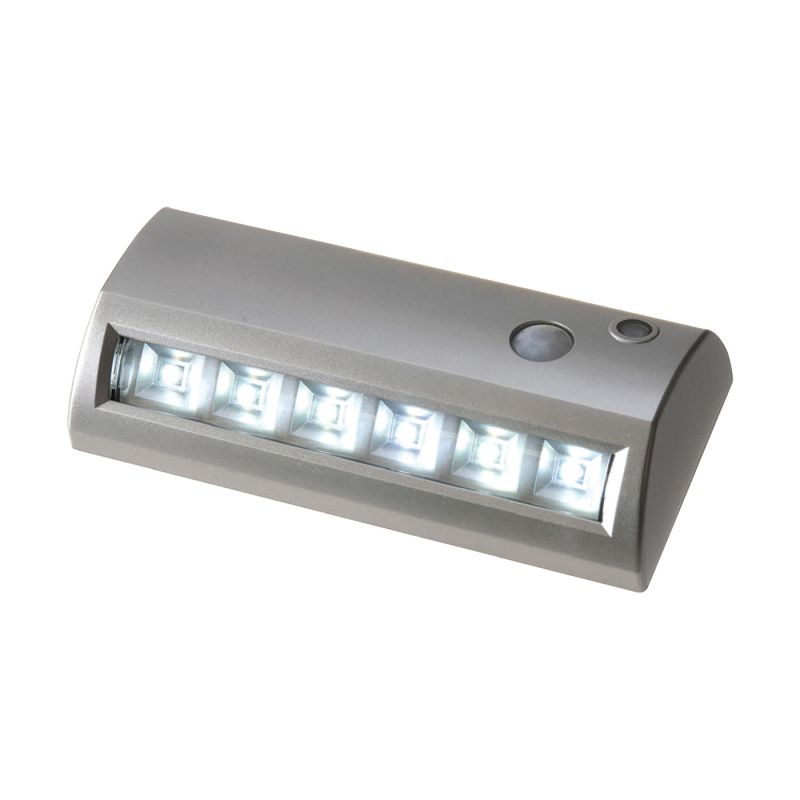 Light It 20032-301 Motion Activated Path Light, AA Battery, 6-Lamp, LED Lamp, 42 Lumens, 7000 K Color Temp, Plastic Silver