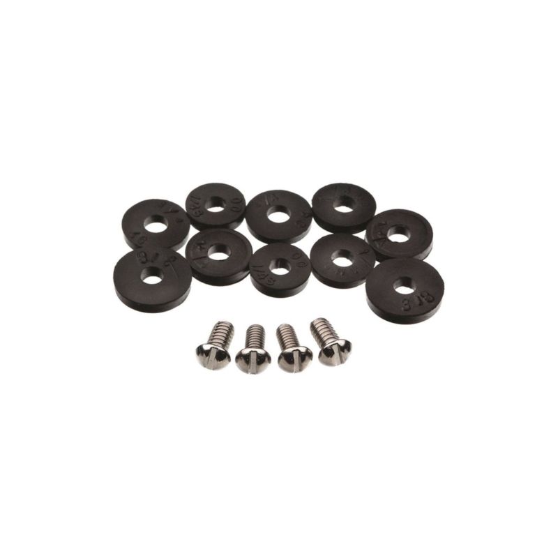 Danco 80790 Faucet Washer Assortment, 13/32 in Dia, Rubber, For: Quick-Opening Style Faucets Black