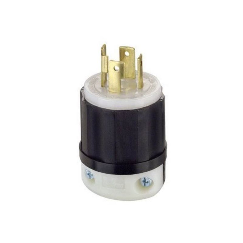 Leviton 021-02711-0PB Twist Lock Plug, 3 -Pole, 30 A, 125/250 V, NEMA: NEMA L14-30P, Black/White Black/White