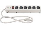 Do it Best 6-Outlet Metal Surge Protector Strip Gray, 15