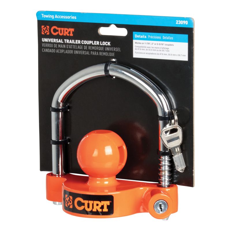 Buy Curt 23090 Universal Trailer Coupler Lock, Aluminum/Carbon