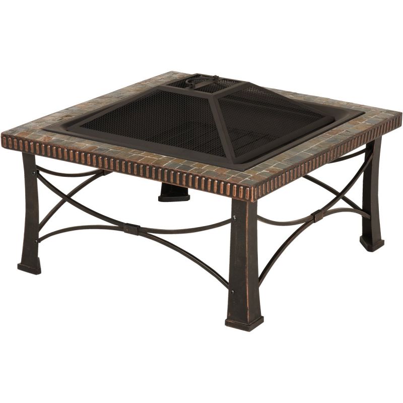 Outdoor Expressions 30 In. Slate Fire Pit Antique Bronze