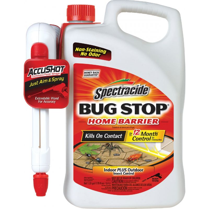 Spectracide Bug Stop Home Barrier Insect Killer 1.33 Gal., Battery-Powered Wand Sprayer