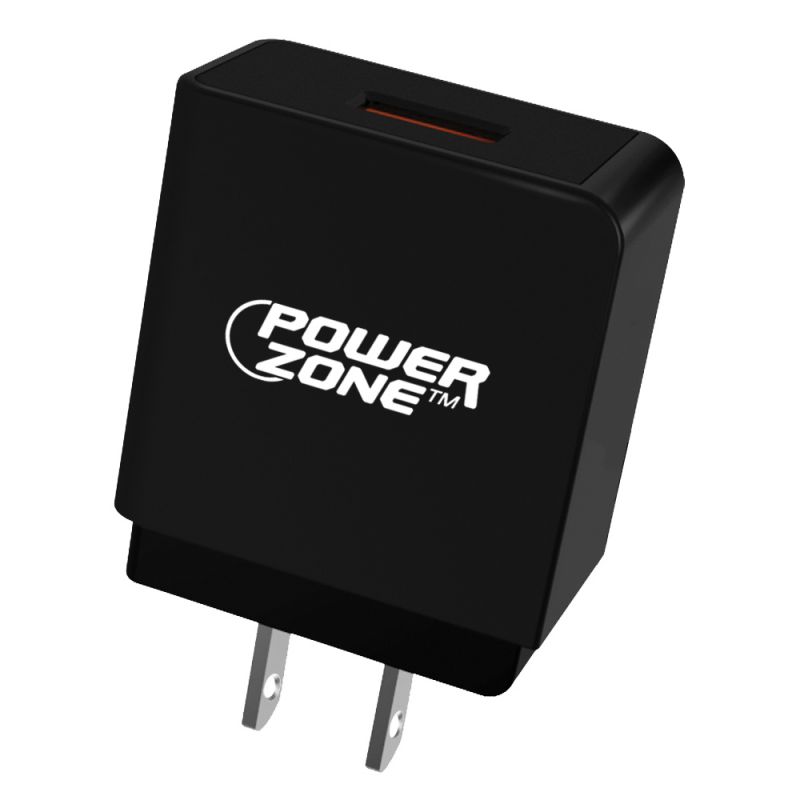 PowerZone KL-551A Quick Charge 3.0 USB Wall Charger, Black Black