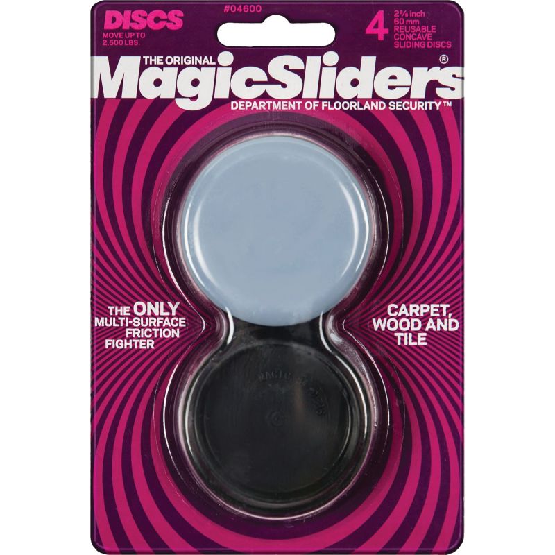 Magic Sliders Round Reusable Magic Sliders 2-3/8 In., Gray