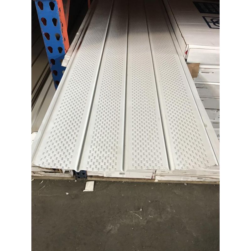 12&quot; Aluminum Fully Vented Soffit White 12&quot; X 12&#039;, White