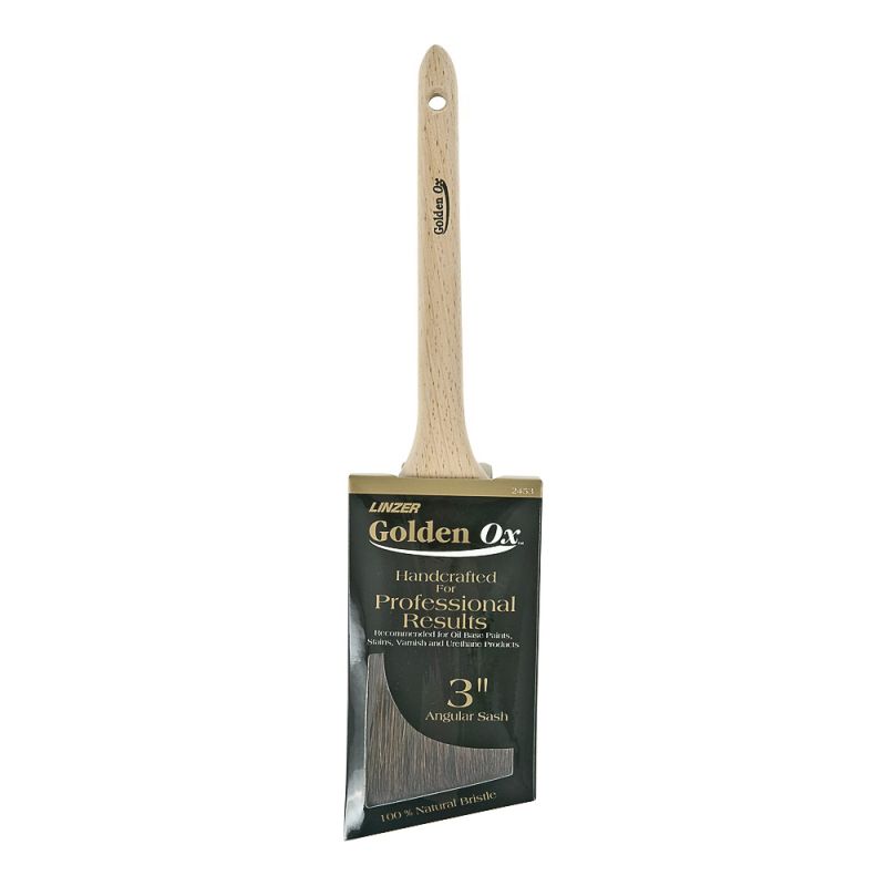 Linzer WC 2453-3 Paint Brush, 3 in W, 3 in L Bristle, Fine China Bristle, Sash Handle Natural Handle