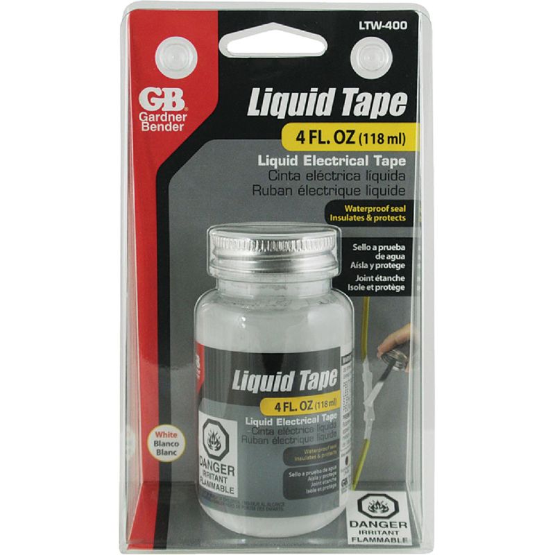 Gardner Bender Liquid Electrical Tape, Liquid, White, 4 oz Bottle LTW-400