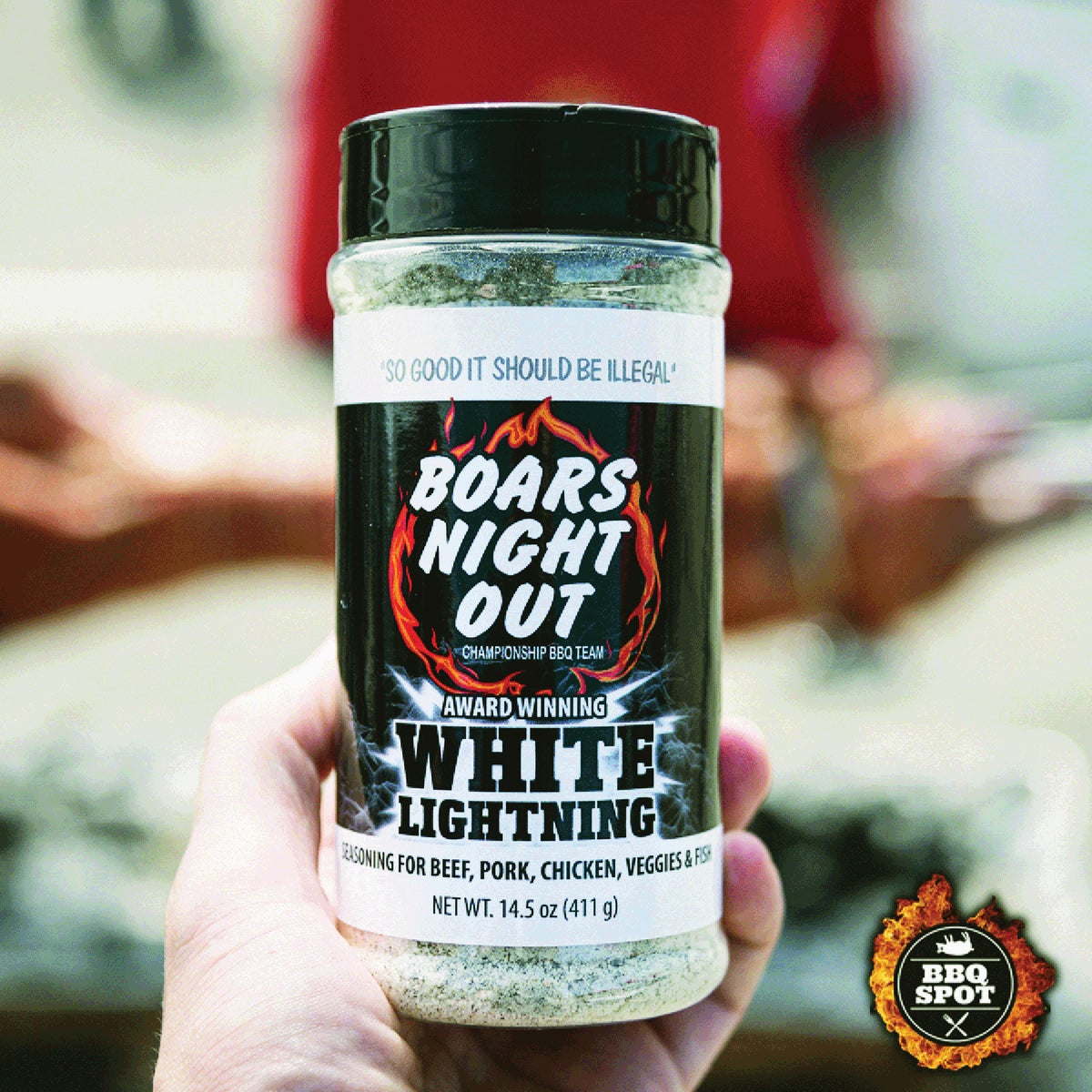 Boars Night Out Spicy White Lightning, 14.5 ounce shaker – Atlanta