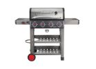 Coleman Cookout CO-400BBQ Barbecue Grill, 36,000 Btu/hr, 4-Burner, 637 sq-in Primary Cooking Surface