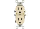Leviton Shallow Grounded Duplex Outlet Ivory, 15