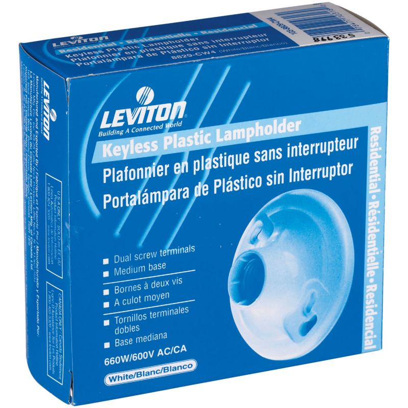 Leviton Plastic Lampholder White