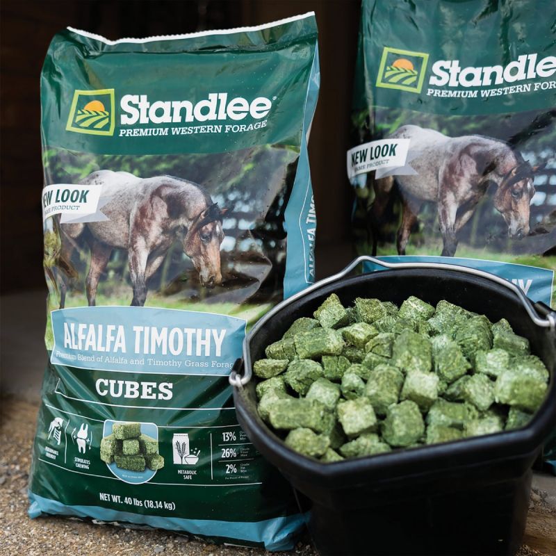 Standlee Premium Western Forage Alfalfa &amp; Timothy Cubes Horse Feed Supplement 40 Lb.