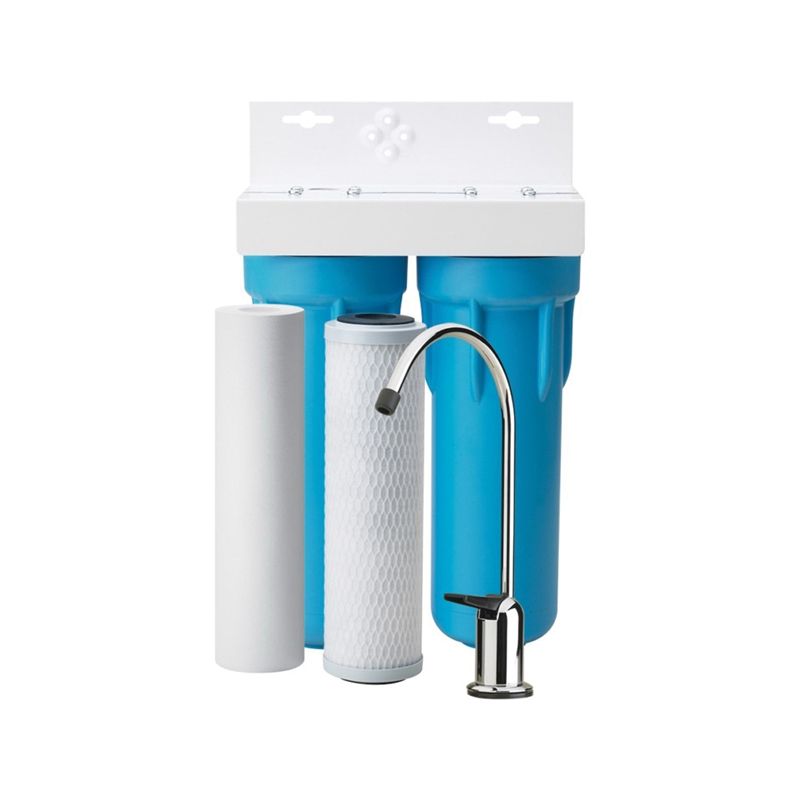 Omnifilter OT32-S-S06 Filtration System, 400 gal, 0.5 gpm, 2-Stage, Blue/White 400 Gal, Blue/White