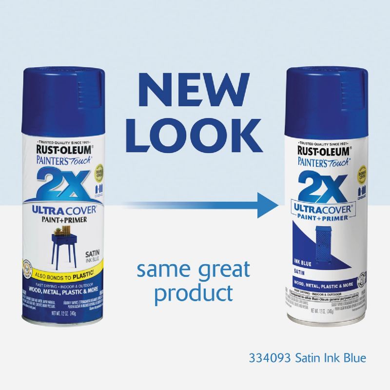 Rust-Oleum Painter&#039;s Touch 2X Ultra Cover Paint + Primer Spray Paint Ink Blue, 12 Oz.