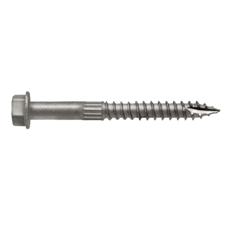 Simpson Strong-Tie Strong-Drive SDS SDS25212MB Connector Screw, 2-1/2 in L, Serrated Thread, Hex Head, Hex Drive Silver