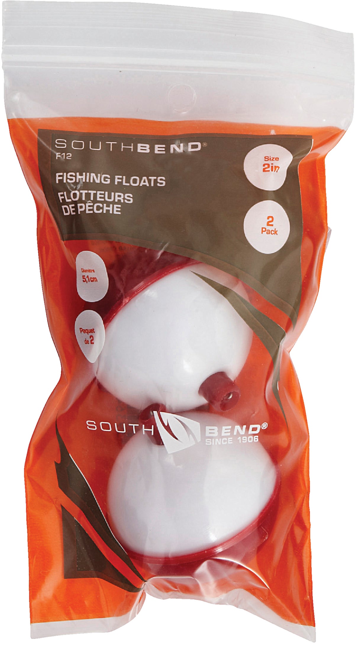 White Fishing 6277 South Bend Push Button Assorted 3 Pack Bobber's Floats Red 